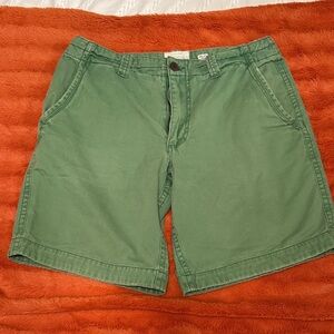 Aeropostale Men's Green Flat Front Casual Shorts